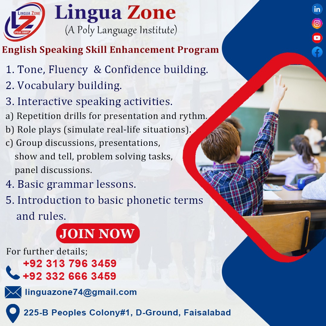English Speaking Skill Enhancement at Lingua Zone